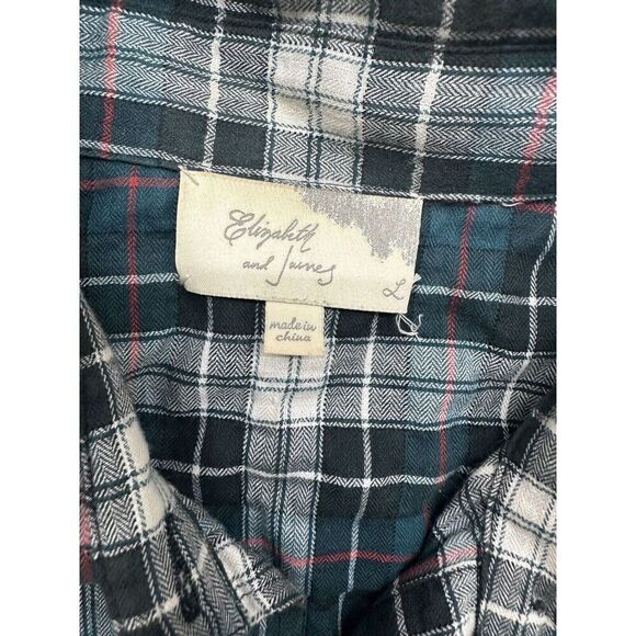 Vintage Elizabeth and Jainey Women's Multicolor Plaid Button Back Unique - Picture 2 of 8